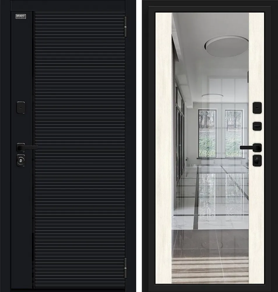Фото Дверь Лайнер-3 Total Black/Nordic Oak BR4776